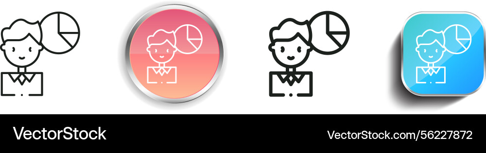 Man icon thin linear regular and button style vector image