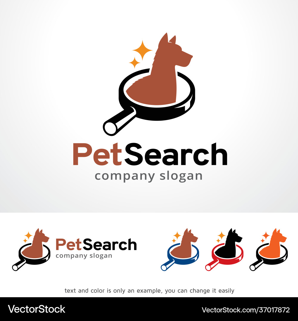 Pet search logo template design vector image