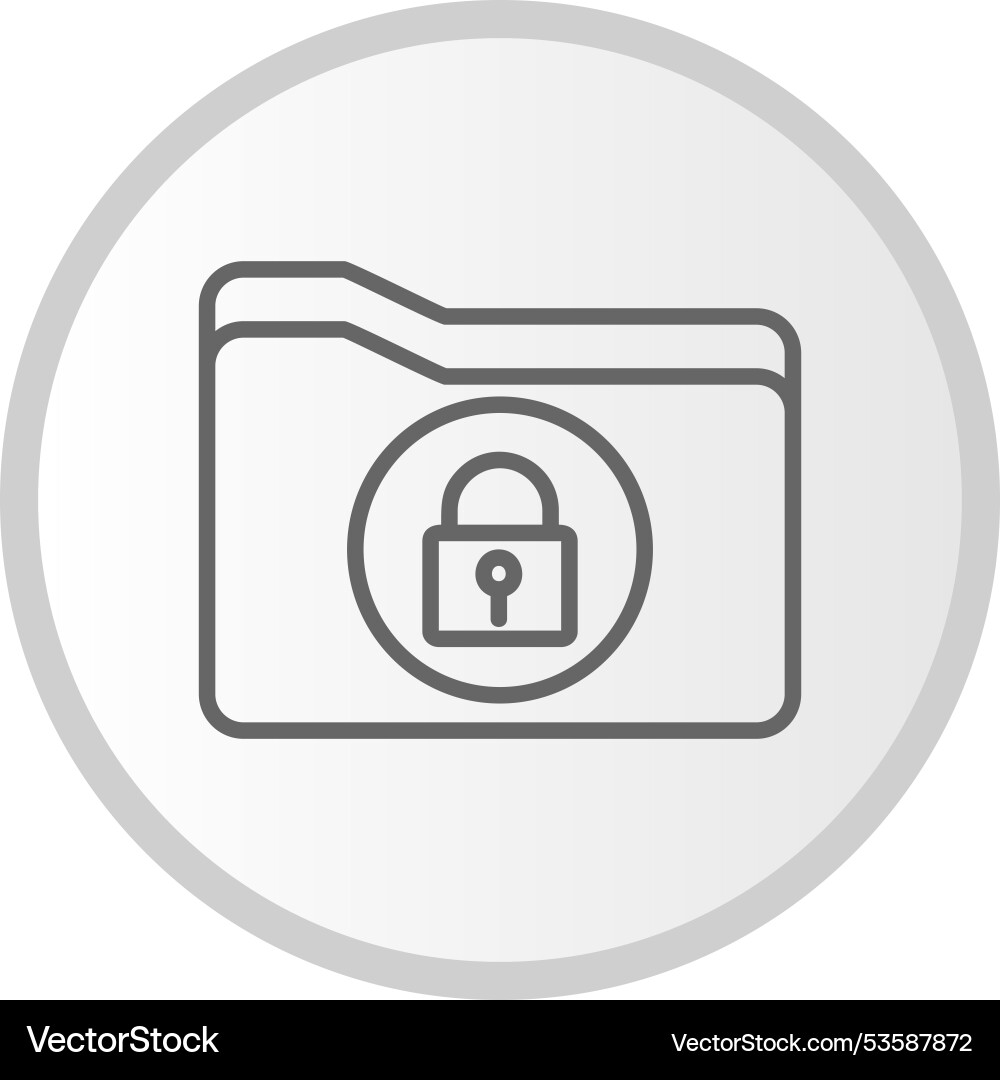 Secure folder line circle grey icon vector image