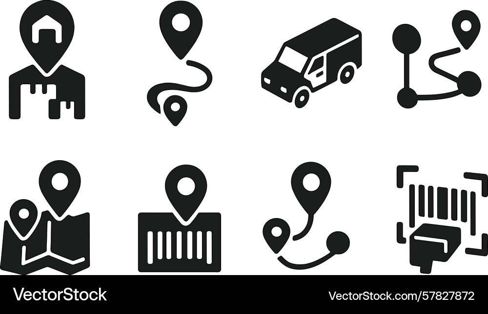 Set of web icons featuring location markers Set of web icons featuring location markers vector image