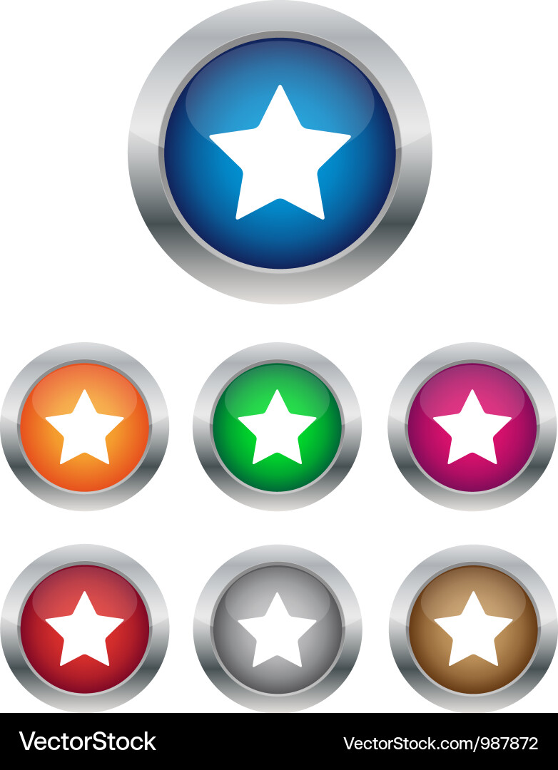 Star buttons Vector Image