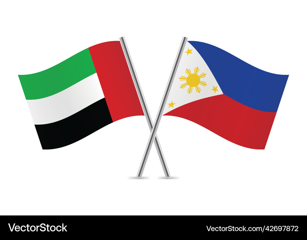 United arab emirates and the philippines flags United arab emirates and the philippines flags vector image