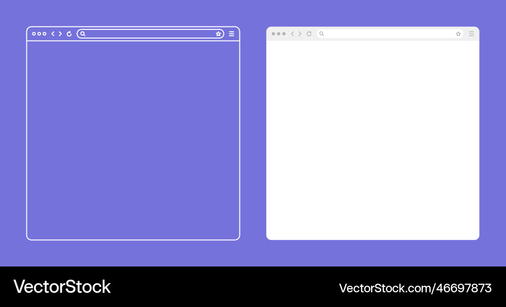 Blank web browser internet page window Blank web browser internet page window vector image