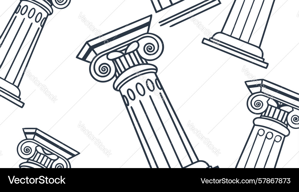 Greek columns architectural elements pattern Vector Image