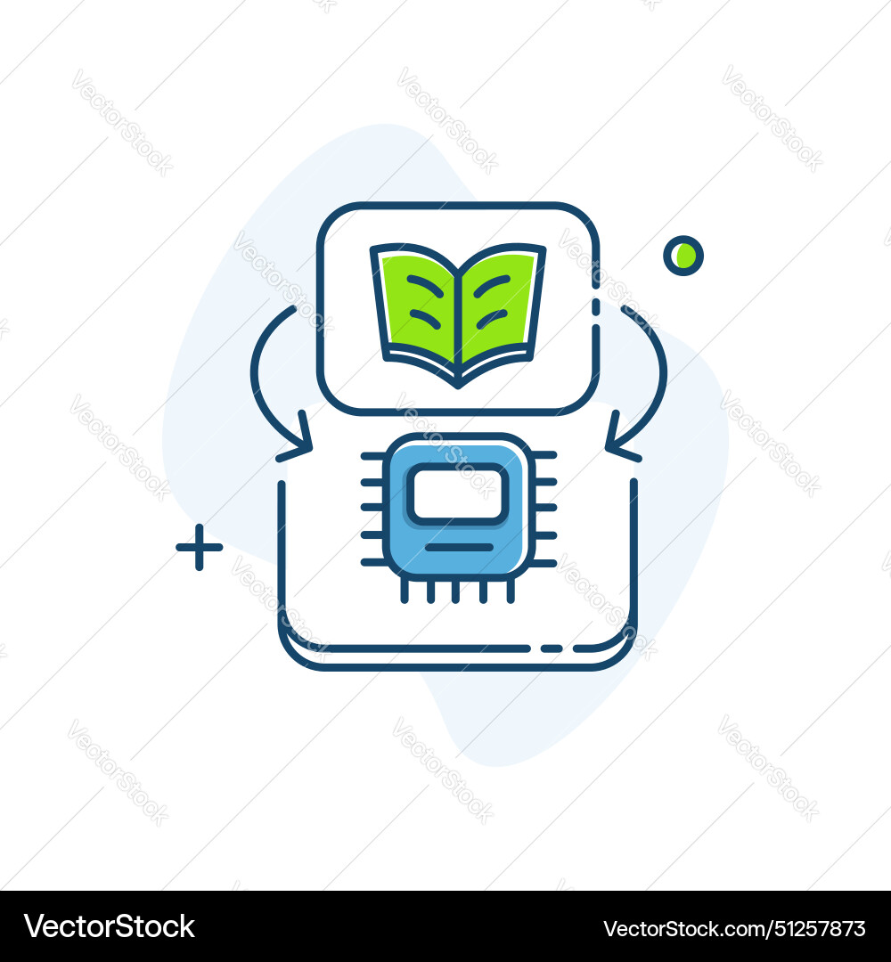 Machine learning ai and data analysis icon design vector image