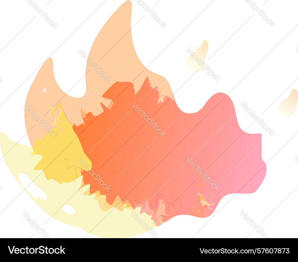 Soft gradient fire flame abstract element design vector image