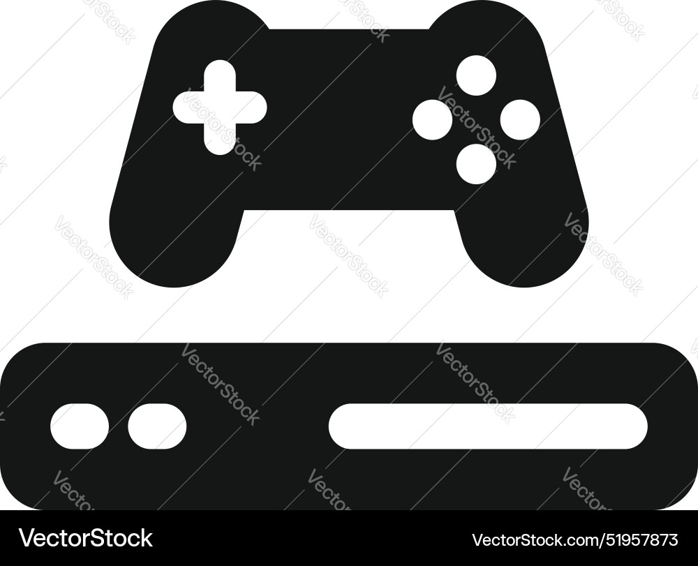 Video game console with controller floating above Video game console with controller floating above vector image