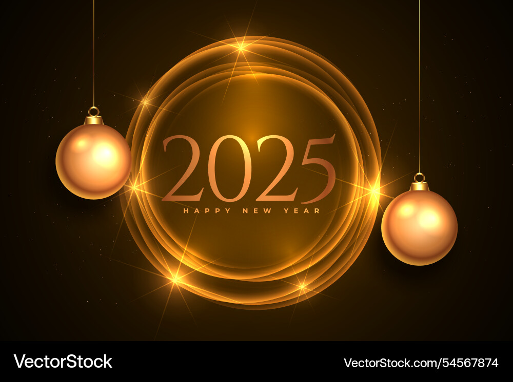 2025 new year bauble template with light effect Vector Image