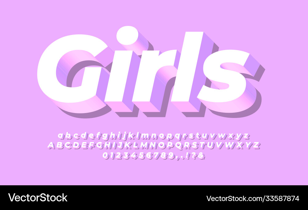 3d soft purple text effect or font style 3d soft purple text effect or font style vector image
