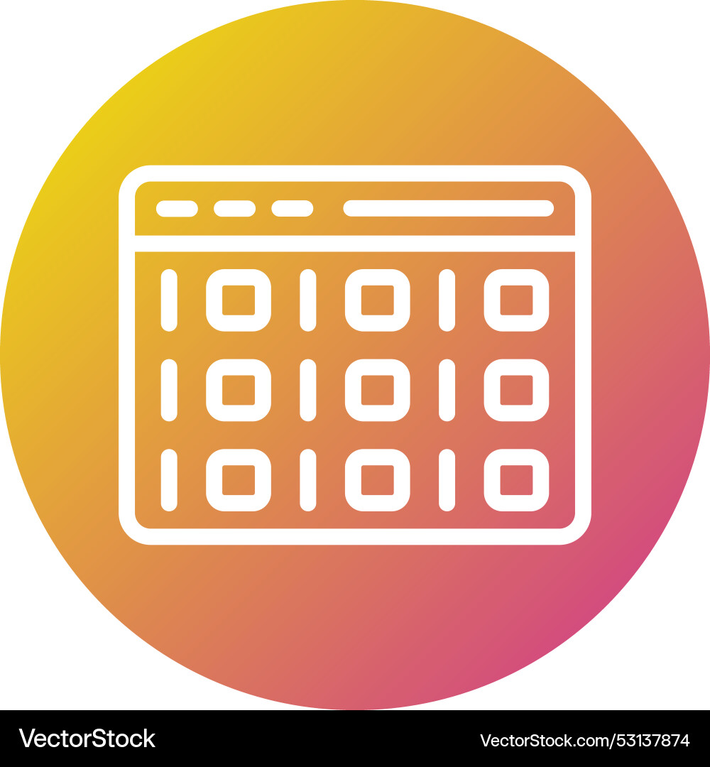Binary code icon design vector image