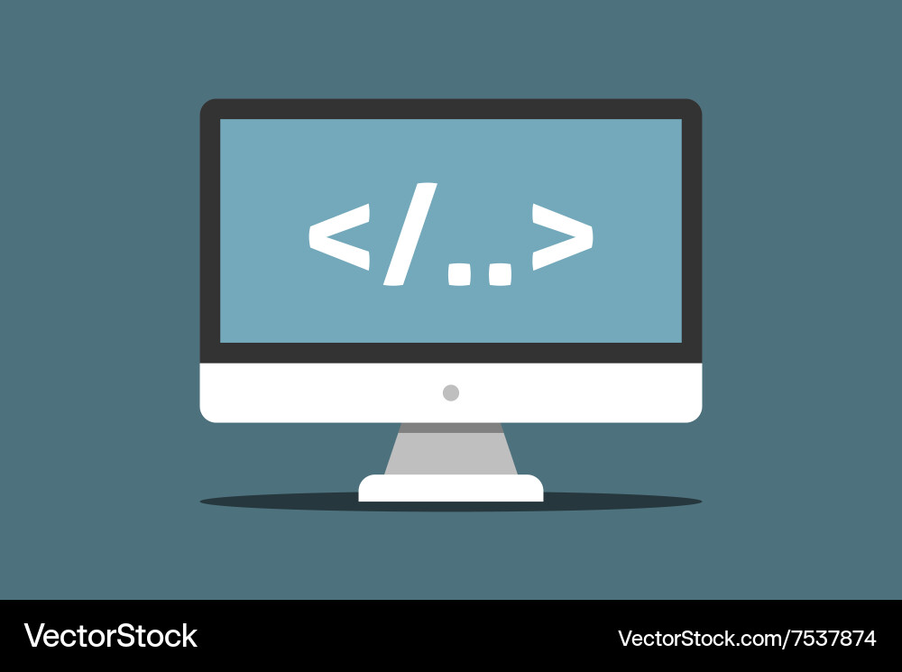 Coding Monitor Display vector image