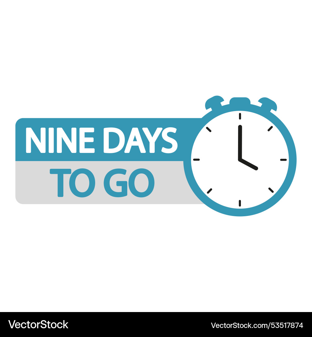 Countdown timer number nine focus days vector image