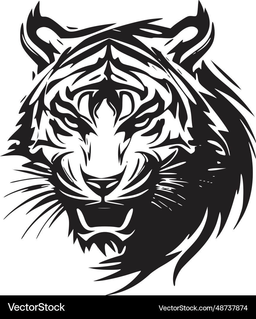 Elegant Black Tiger Emblem vector image