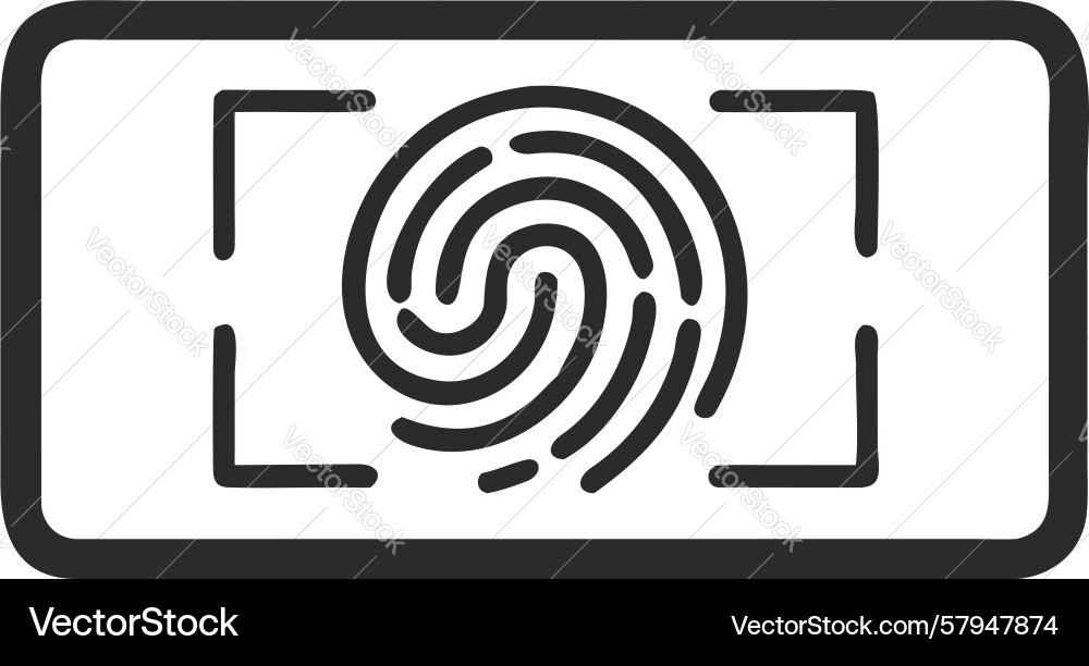 Fingerprint Authentication Icon Vector Image