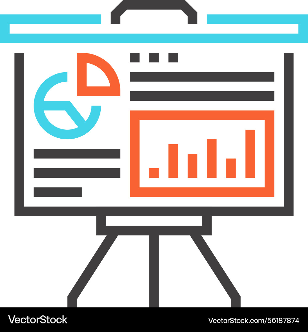 Presentation flat line web icon concept Presentation flat line web icon concept vector image