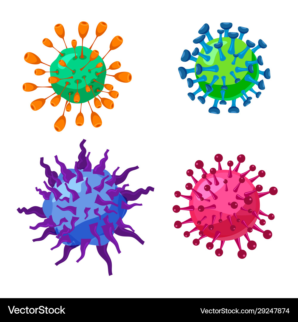 Set virus coronavirus bacteria infection illness Set virus coronavirus bacteria infection illness vector image