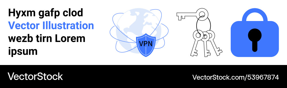Virtual private network security Virtual private network security vector image