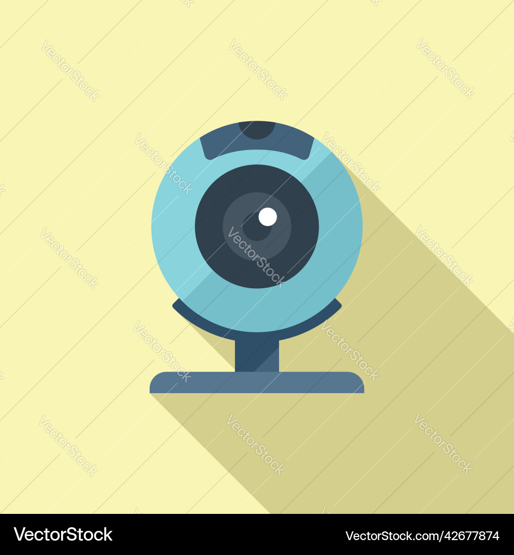 Web camera control icon flat data system Web camera control icon flat data system vector image