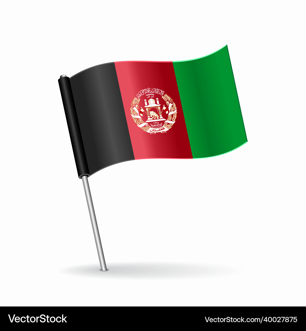 Afghan Flag Map Pointer vector image