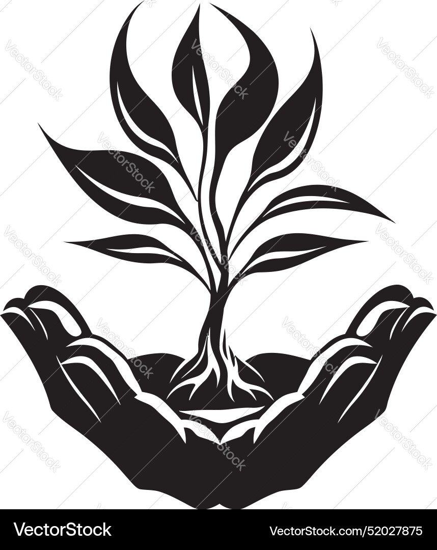 Flora fusion black logo botanical bliss plant Flora fusion black logo botanical bliss plant vector image