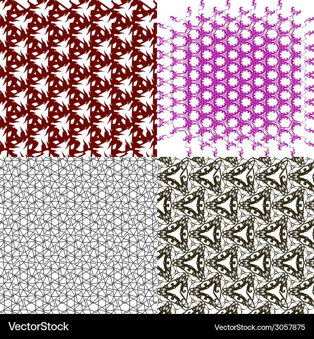 Geometric patterns tiling set of abstract vintage Vector Image