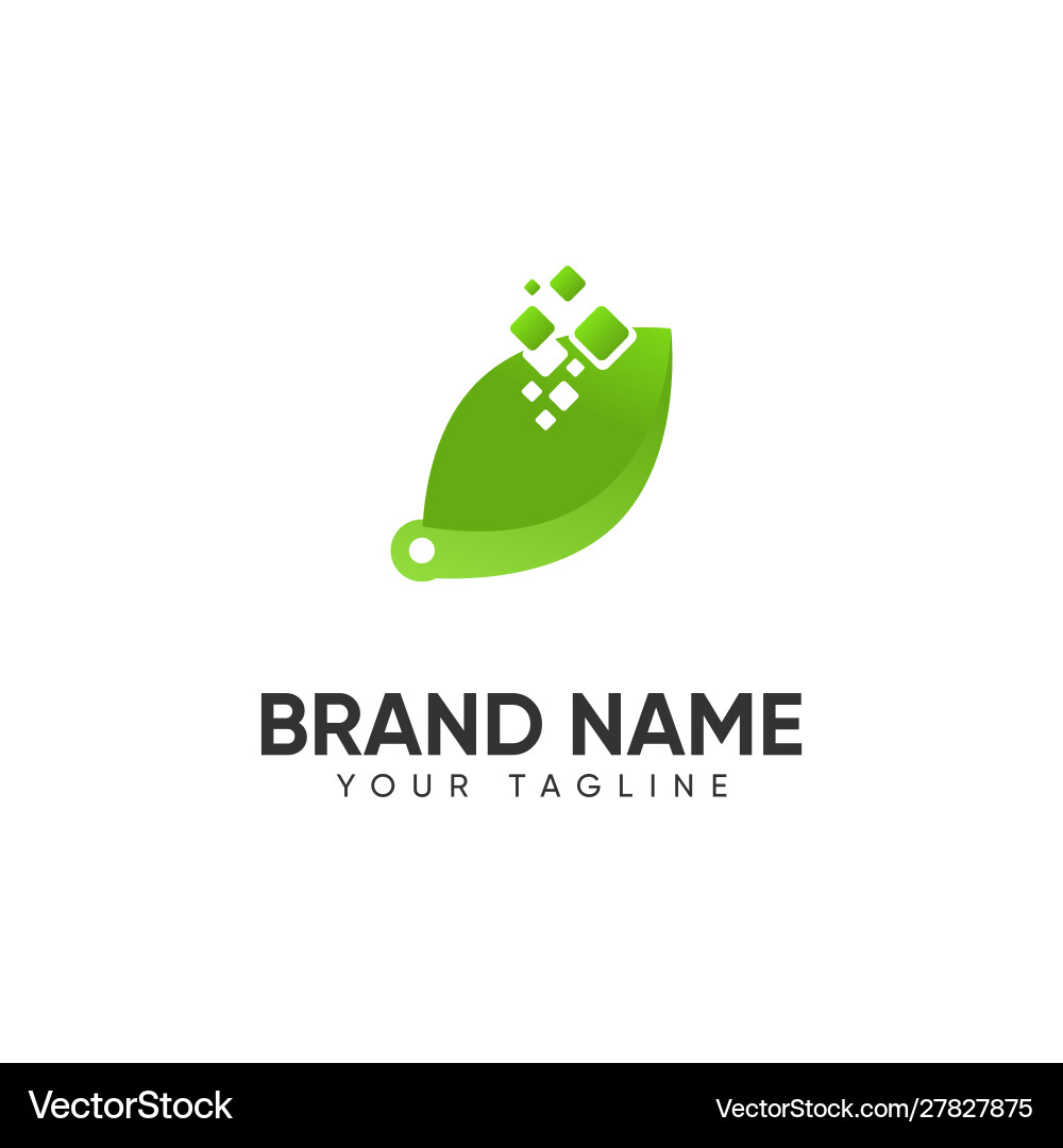 Leaf technology logo Royalty Free Vector Image