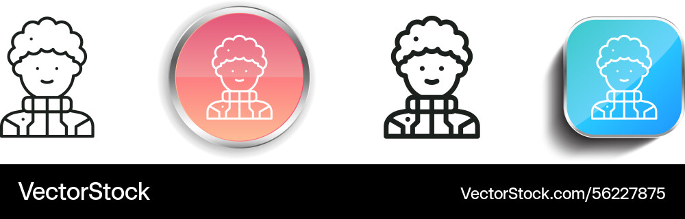 Man icon thin linear regular and button style vector image