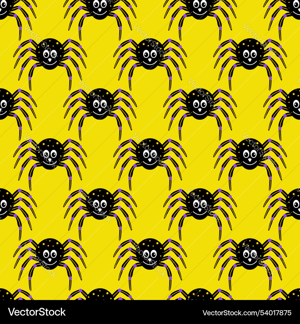 Seamless pattern with fun spider vector image