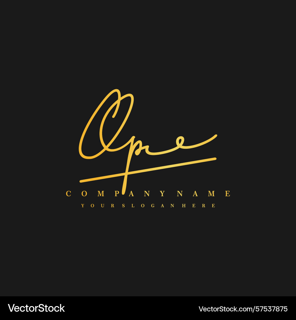 Signature style qp initial logos initials logo Signature style qp initial logos initials logo Vector Image