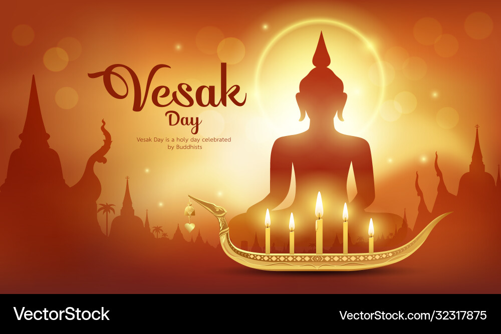 Vesak day it is an important buddhism Vesak day it is an important buddhism vector image
