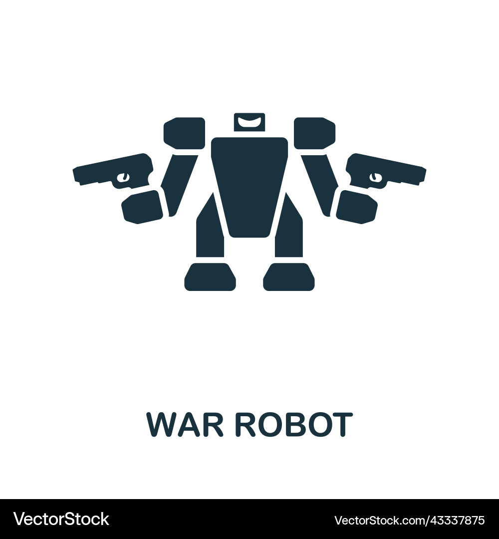 War robot icon monochrome simple line game War robot icon monochrome simple line game vector image
