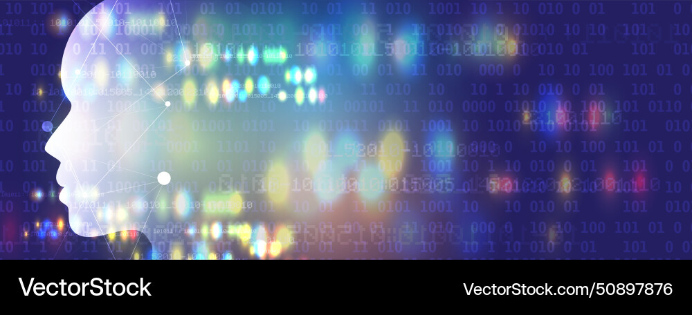 Abstract artificial intelligence cloud computing Vector Image