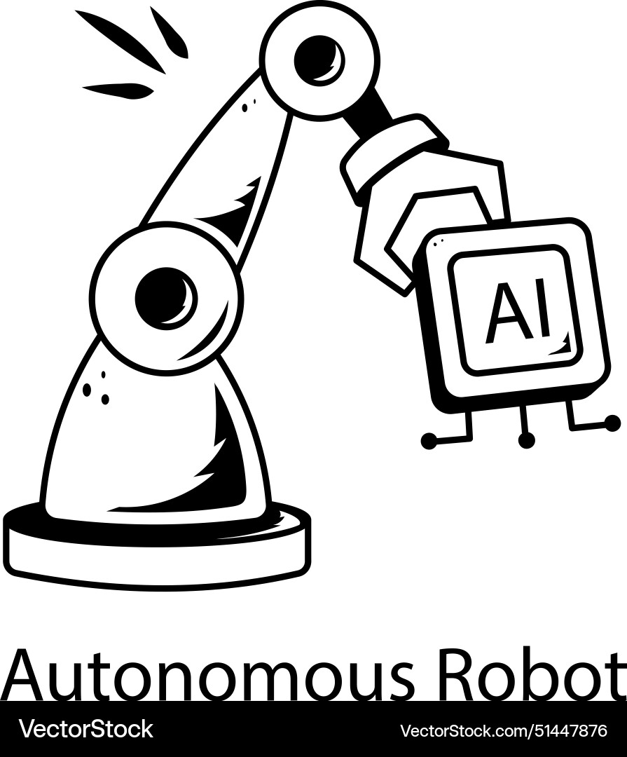 Autonomous robot vector image