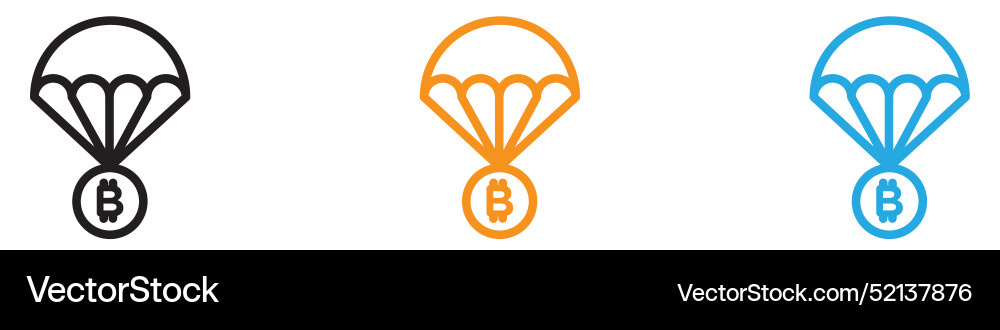 Bitcoin airdrop logo set collection for web app ui Bitcoin airdrop logo set collection for web app ui vector image