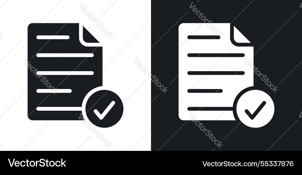 Document accept icons set black and colored style Document accept icons set black and colored style vector image