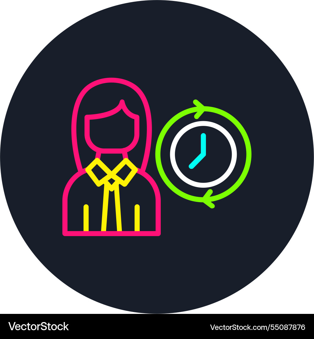 Full time line multi color icon Vector Image