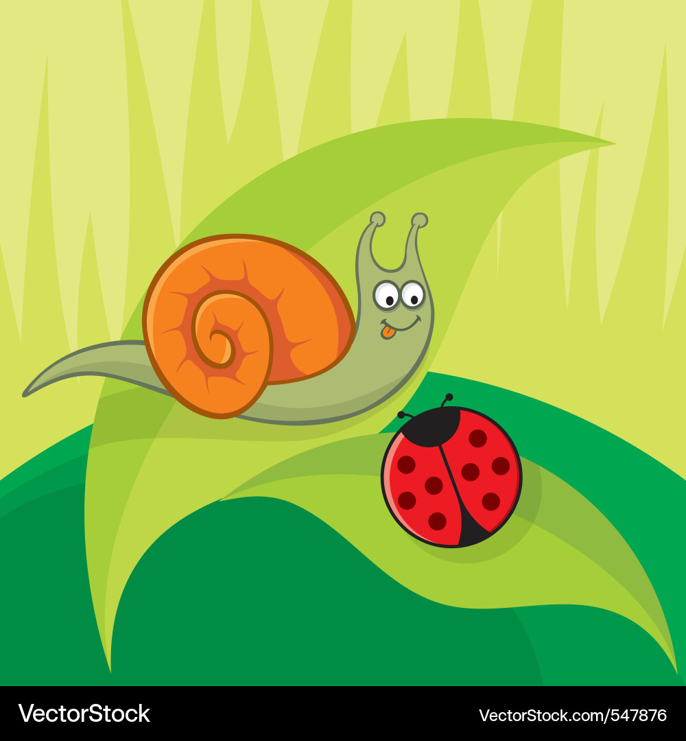 Snail with ladybug Vector Image