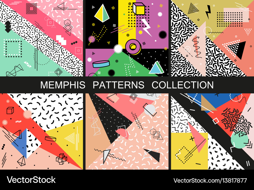 Abstract Memphis Patterns vector image