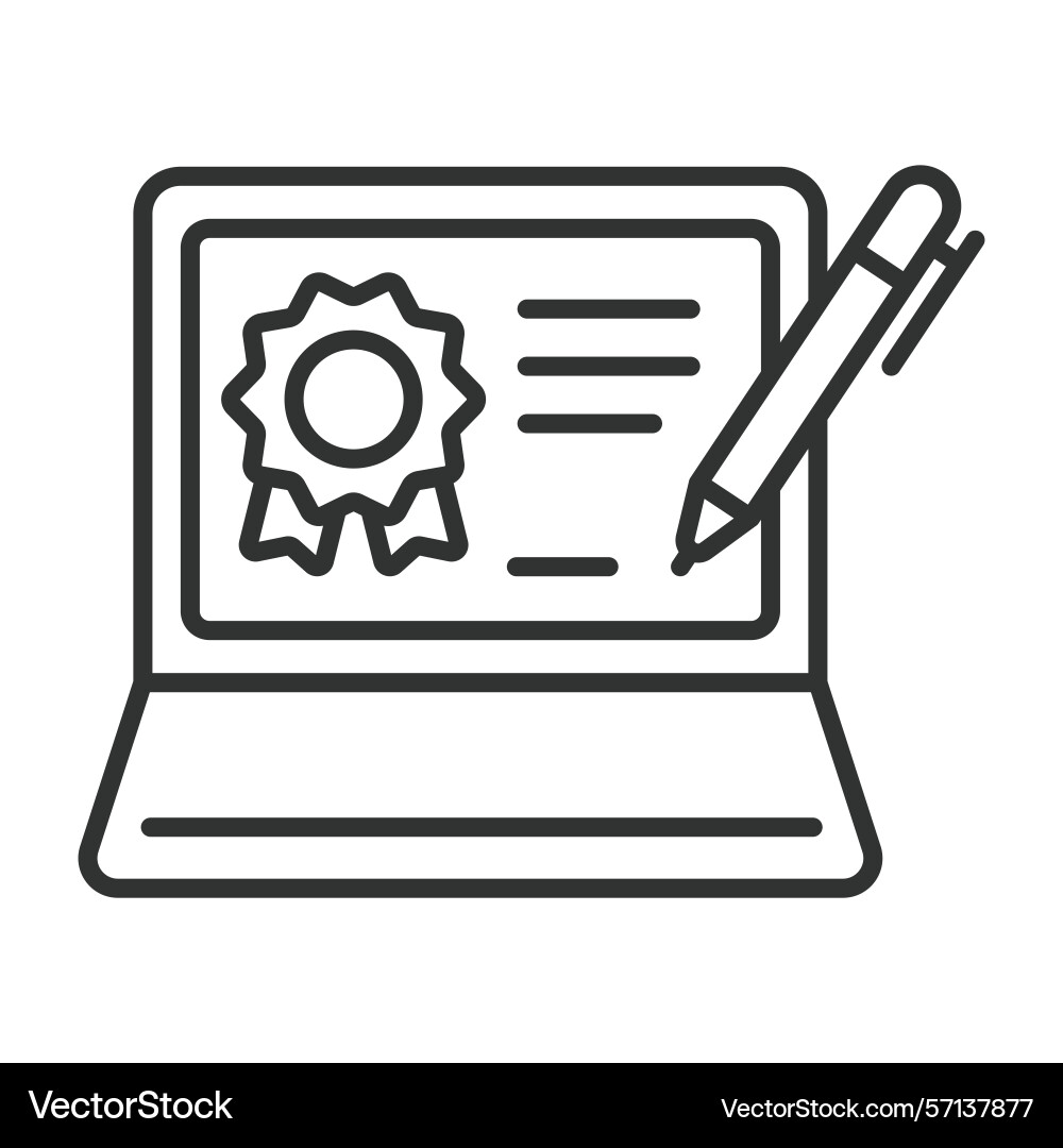 Contract work icon in line design Vector Image