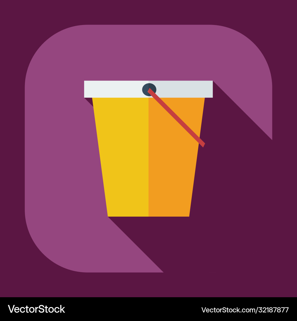 Flat modern design with shadow icons bucket vector image