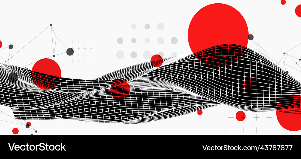 Fluid Wireframe Wave Pattern vector image