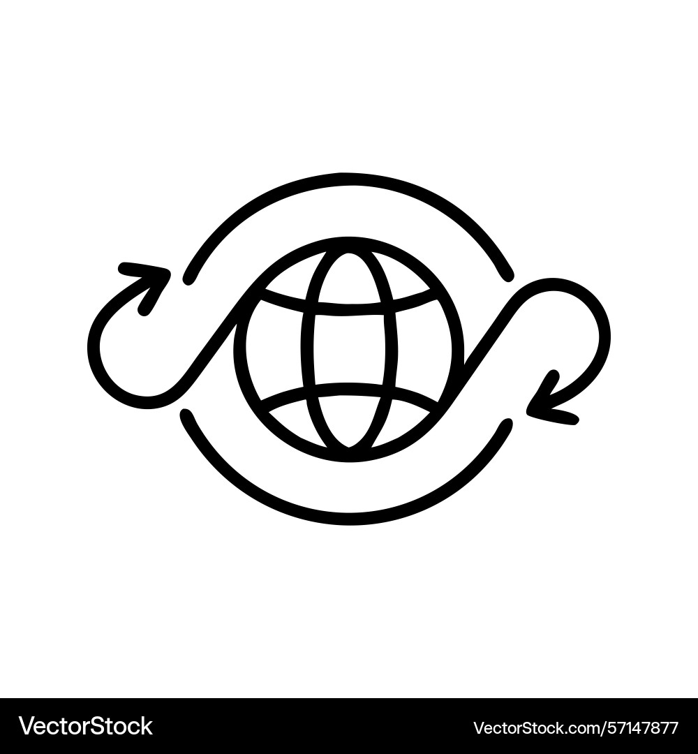 Global connection world circulation arrows icon vector image