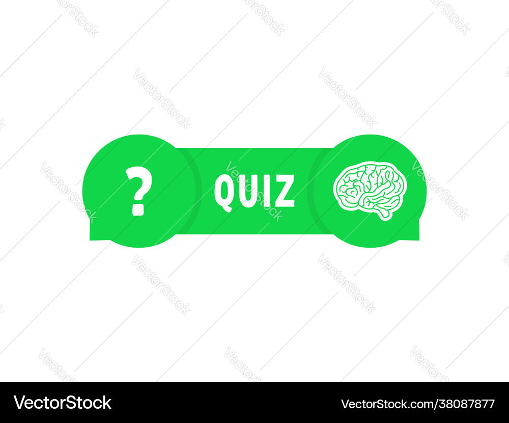 Green quiz button with speech bubbles Green quiz button with speech bubbles vector image