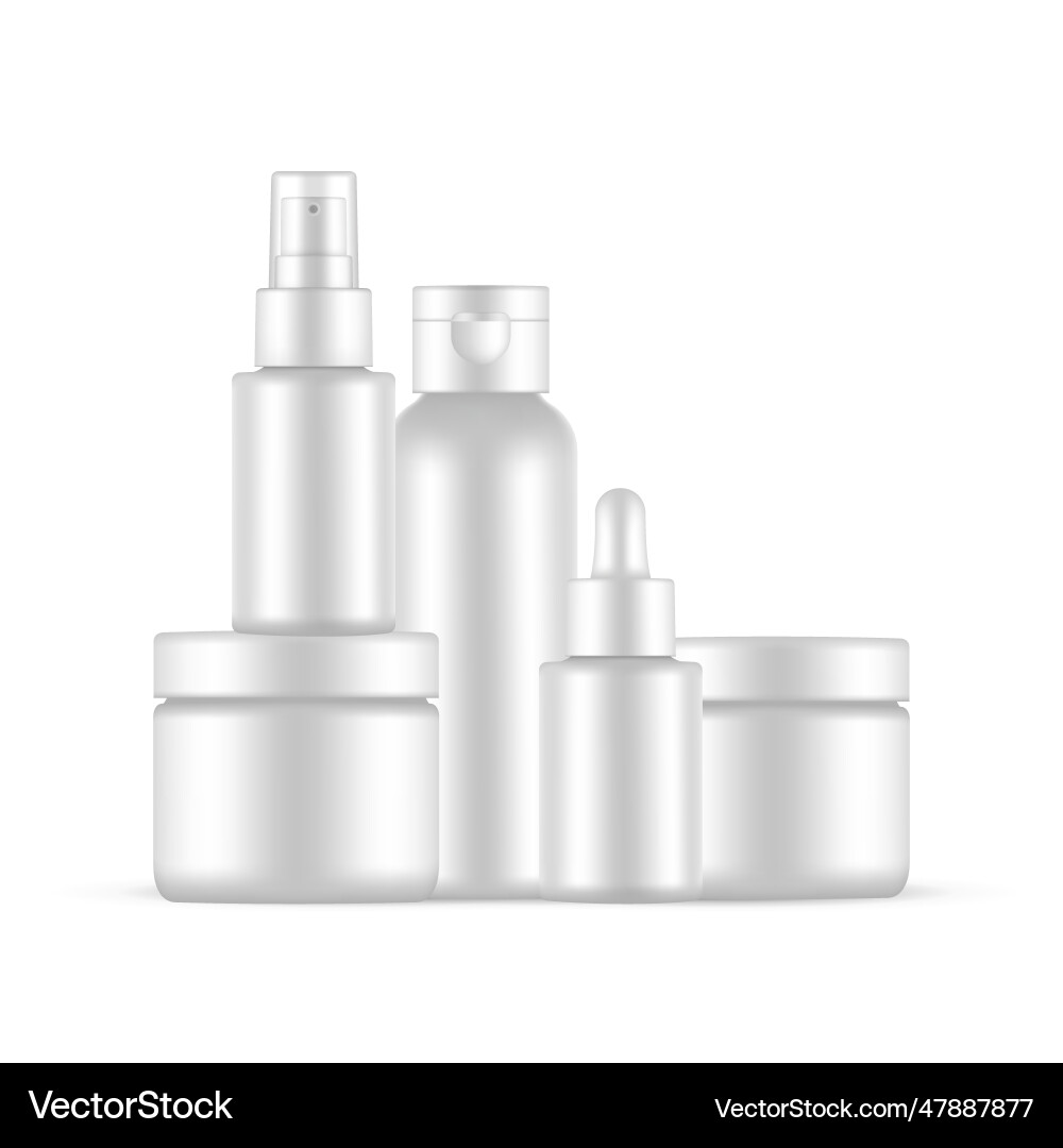 Jars dropper spray flip cap bottle Jars dropper spray flip cap bottle vector image