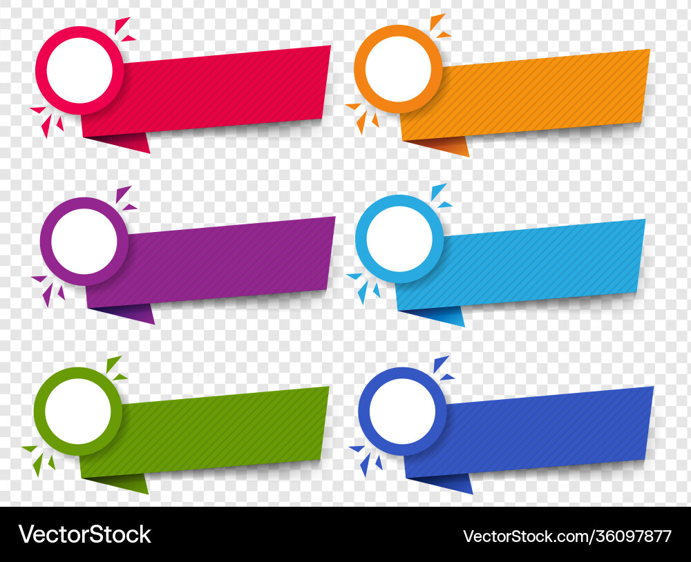 Labels set isolated transparent background Vector Image