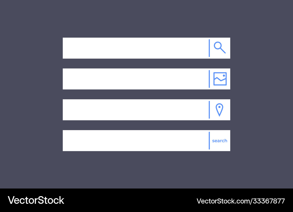 Set search bars flat web design elements Set search bars flat web design elements Vector Image