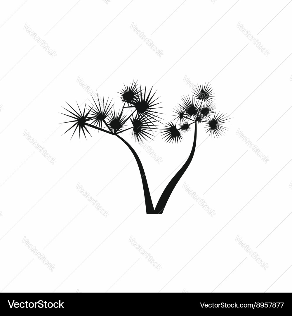 Two palm trees icon simple style vector image