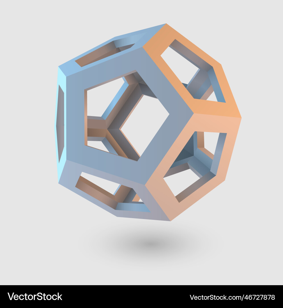 Abstract geometric design element 3d hexagonal Abstract geometric design element 3d hexagonal vector image