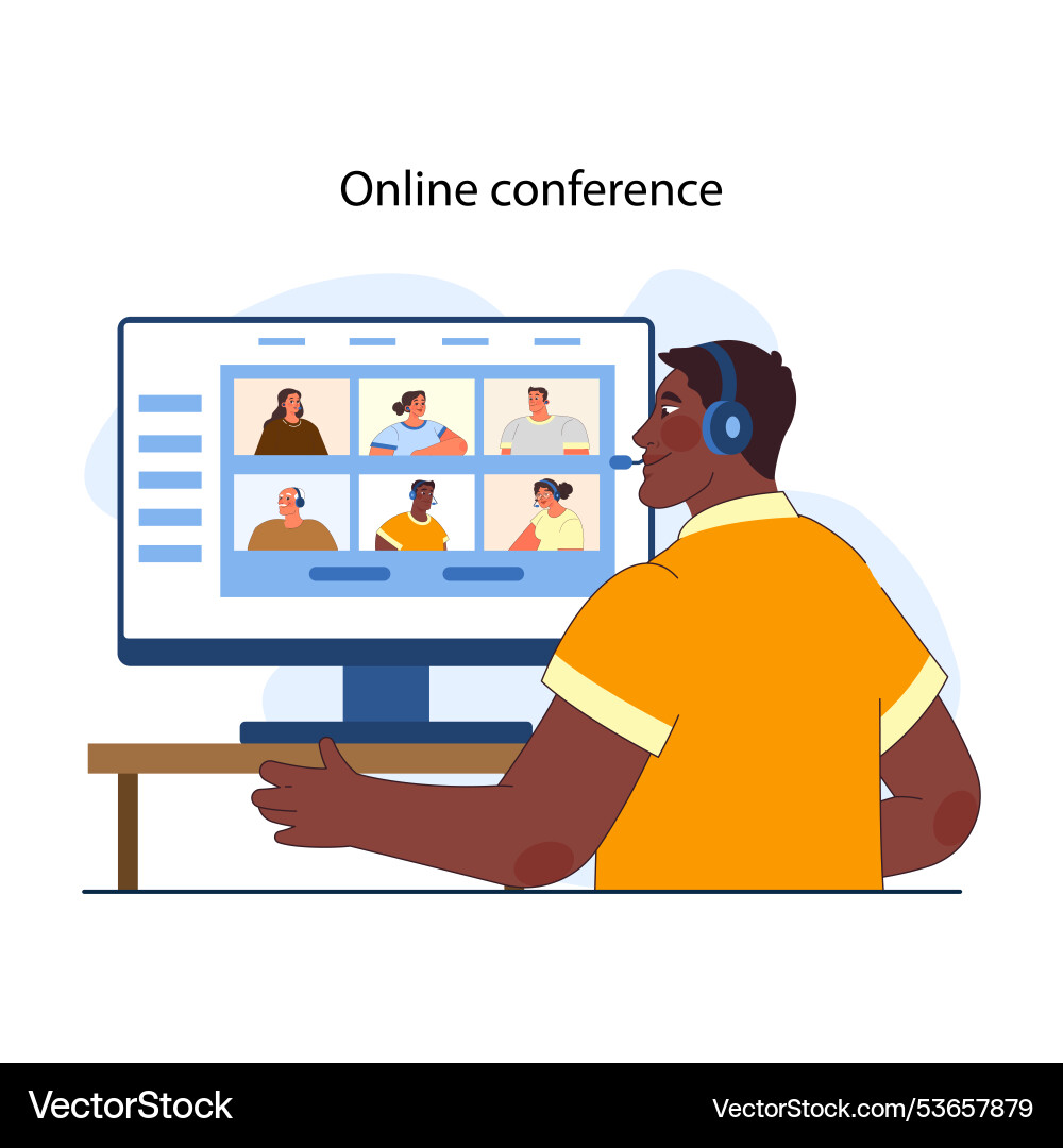 Büro Interaktion Remote Team Kommunikation Büro Interaktion Remote Team Kommunikation Vektorbild
