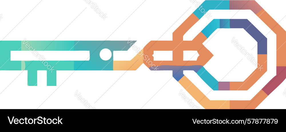 Circuitry key icon secure digital unlock design Vector Image